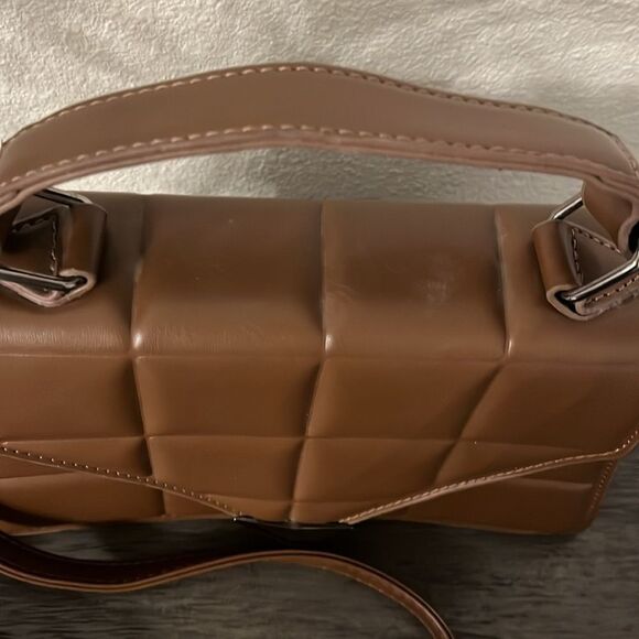 Fashion Rhombus brown‎ quilted crossbody shoulder bag - Picture 11 of 16